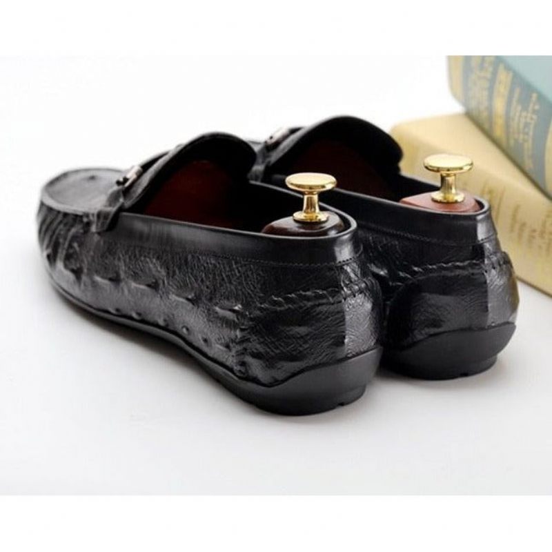 Mocassins Masculinos Luxo Em Couro Croctex Brogue - Preto