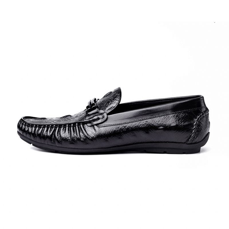 Mocassins Masculinos Luxo Em Couro Croctex Brogue - Preto