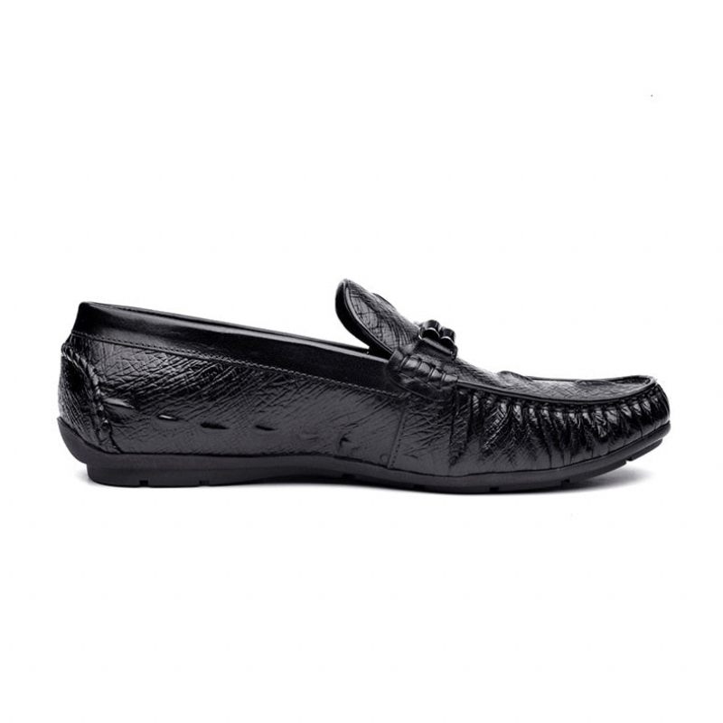 Mocassins Masculinos Luxo Em Couro Croctex Brogue - Preto