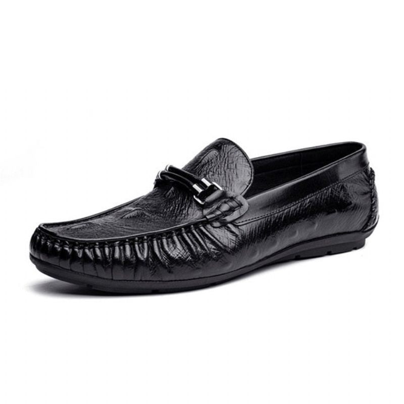 Mocassins Masculinos Luxo Em Couro Croctex Brogue - Preto