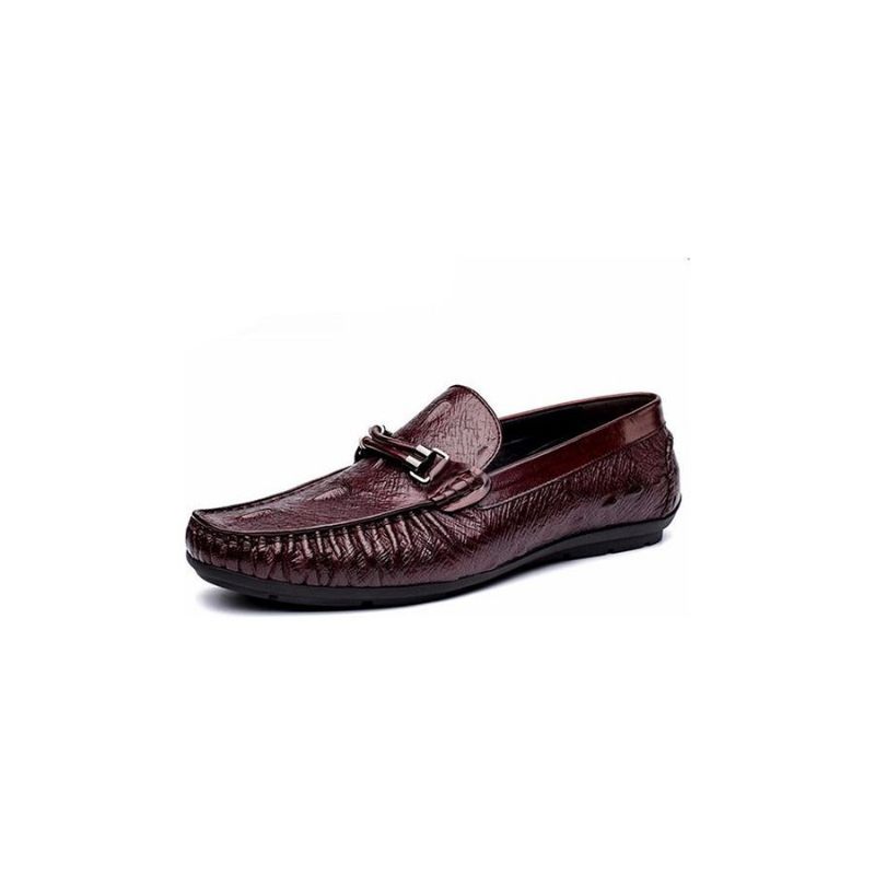 Mocassins Masculinos Luxo Em Couro Croctex Brogue - Vermelho