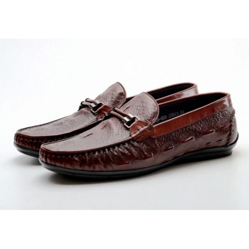 Mocassins Masculinos Luxo Em Couro Croctex Brogue - Vermelho