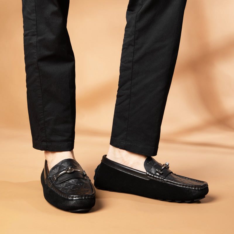 Mocassins Masculinos Luxo Roma Couro Slip-on Para Banquetes - Preto