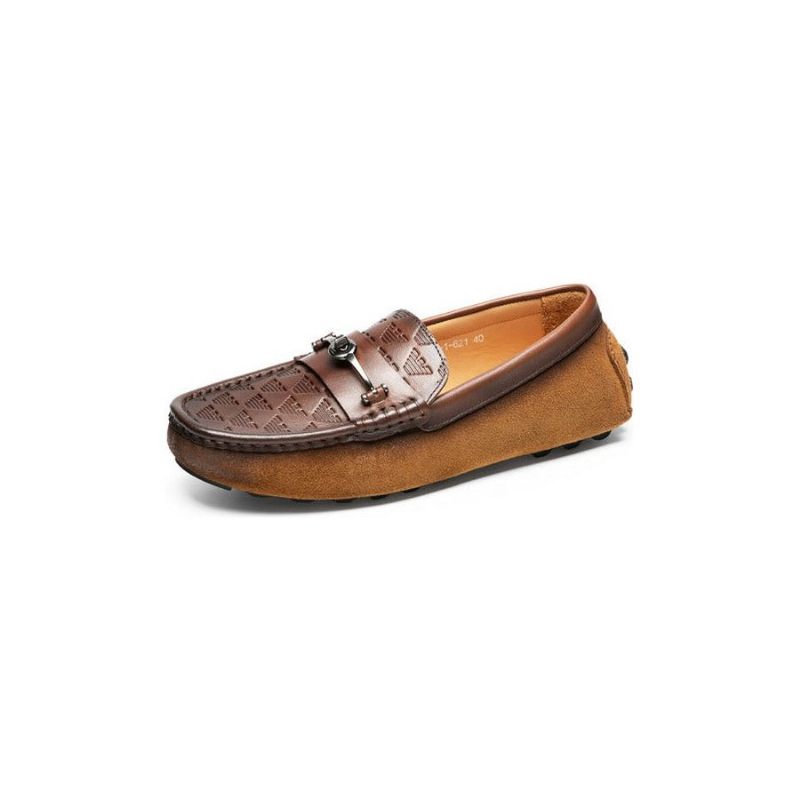 Mocassins Masculinos Luxo Roma Couro Slip-on Para Banquetes - Café