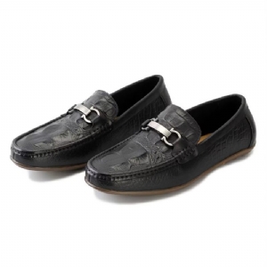 Mocassins Masculinos Luxuosos Com Bico Redondo