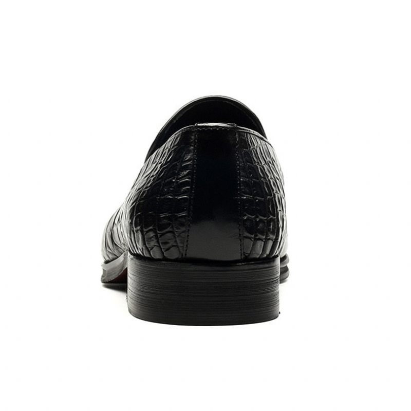 Mocassins Masculinos Luxuosos Com Borla Jacaré - Preto