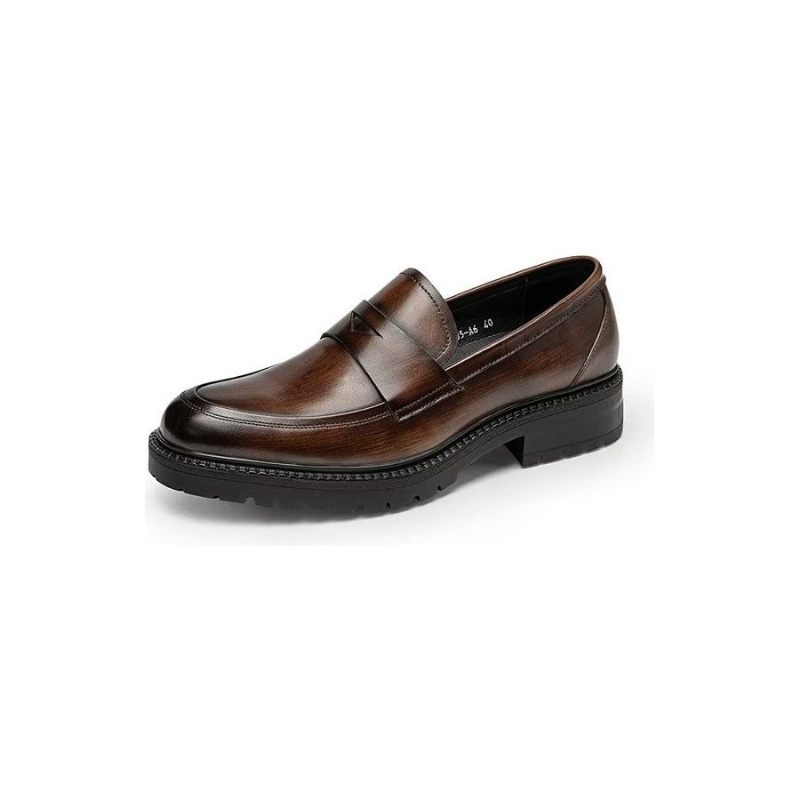 Mocassins Masculinos Luxuosos Couro Chiques Sem Cadarço - Café