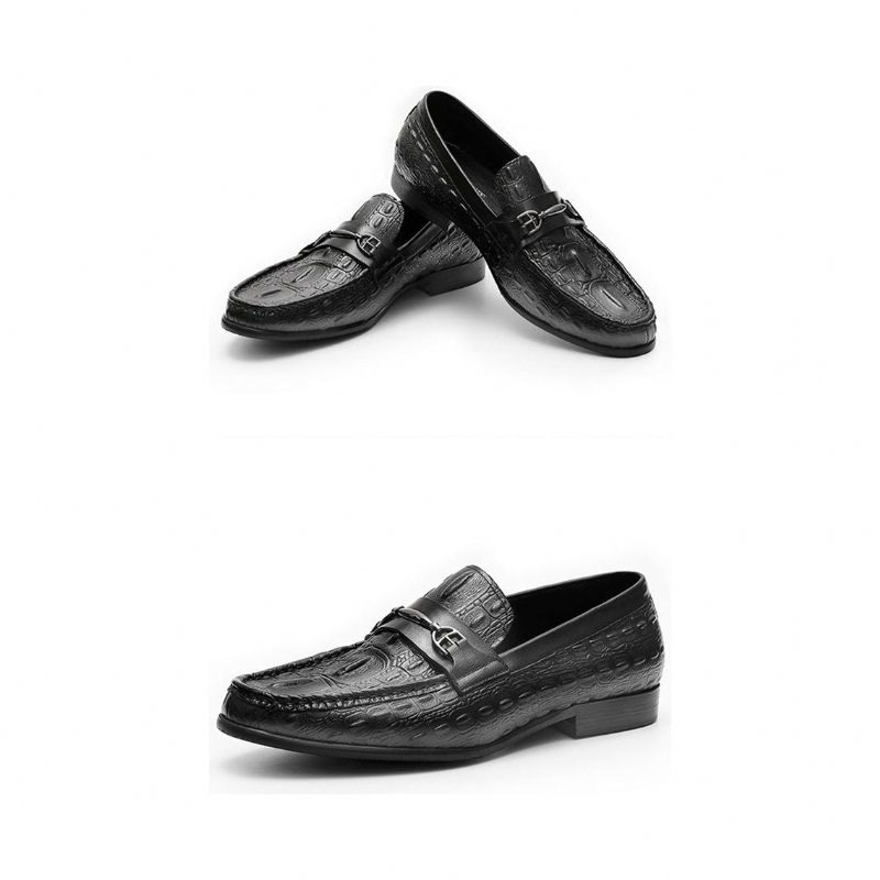 Mocassins Masculinos Luxuosos Couro Crocbreeze Slip-on - Preto