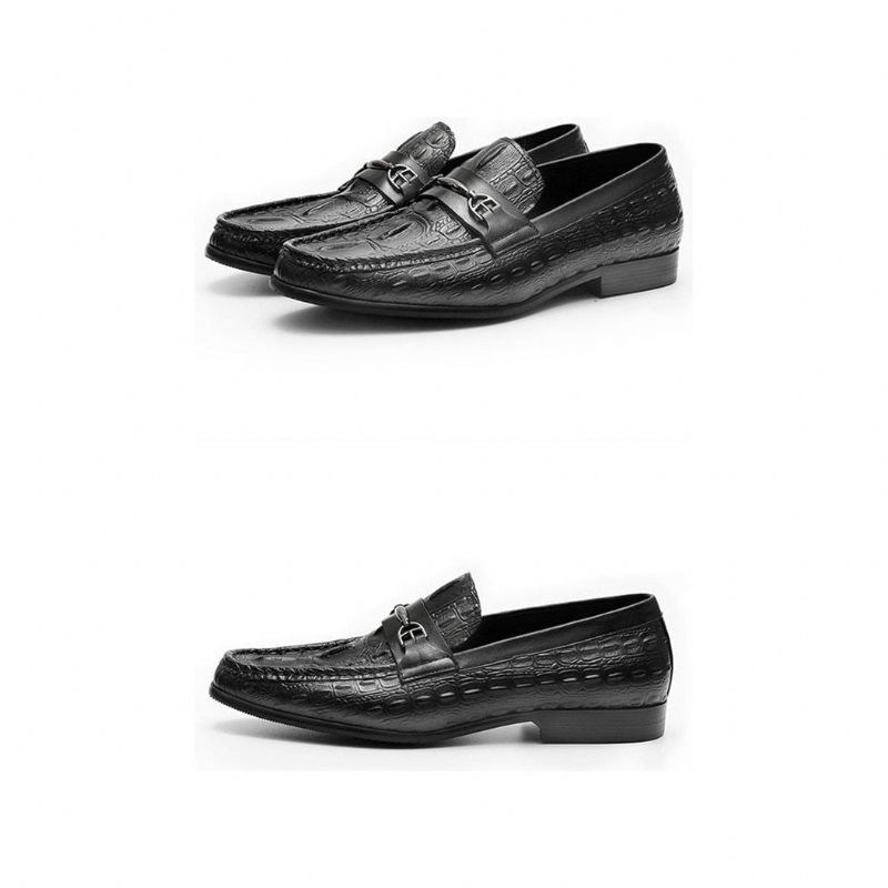 Mocassins Masculinos Luxuosos Couro Crocbreeze Slip-on - Preto