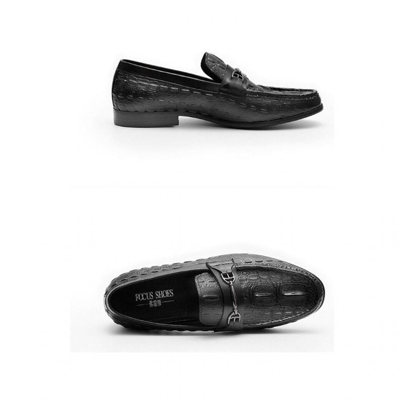 Mocassins Masculinos Luxuosos Couro Crocbreeze Slip-on - Preto