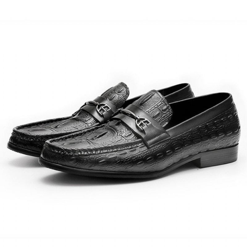 Mocassins Masculinos Luxuosos Couro Crocbreeze Slip-on - Preto