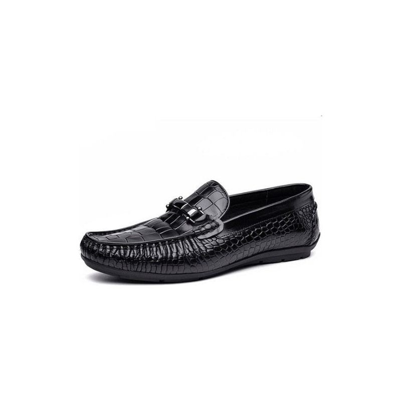 Mocassins Masculinos Luxuosos Couro Crocodilo Com Padrão Jacaré Oxford