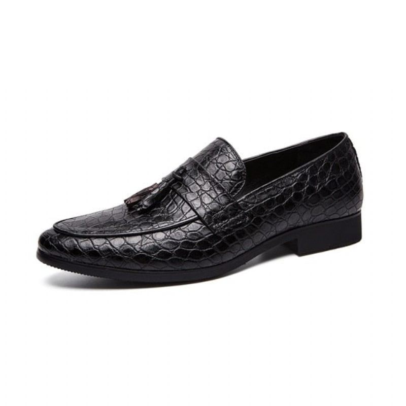 Mocassins Masculinos Luxuosos Crocodilo - Preto