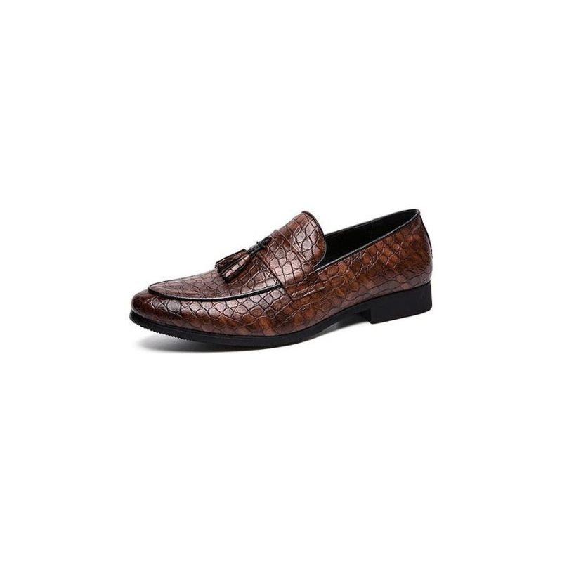 Mocassins Masculinos Luxuosos Crocodilo - Café