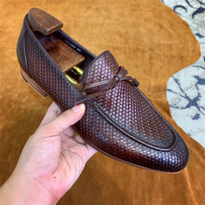 Mocassins Masculinos Luxuosos Croctex Slip On - Café