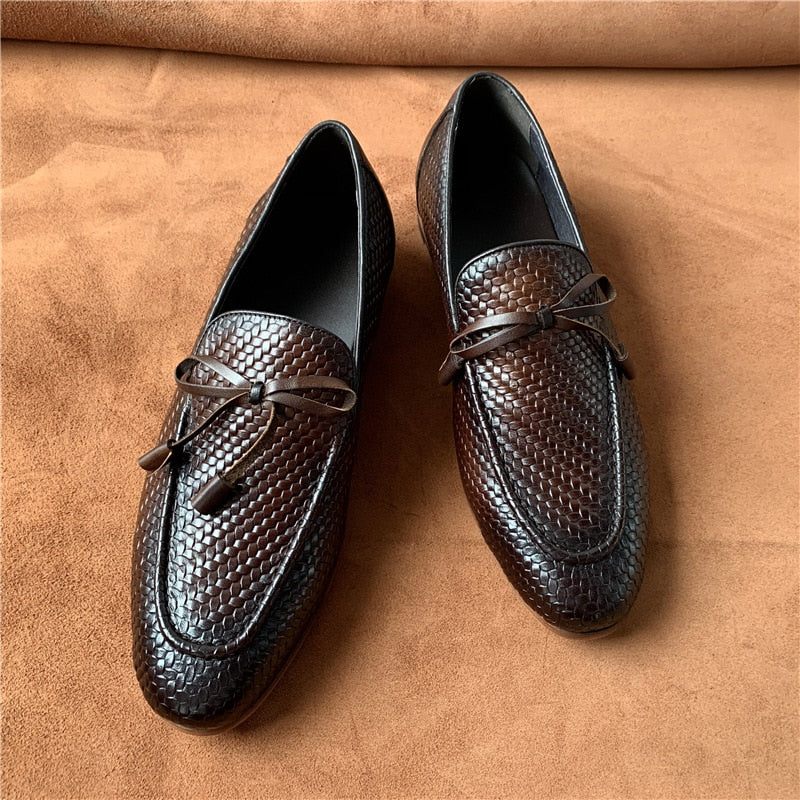 Mocassins Masculinos Luxuosos Croctex Slip On - Café