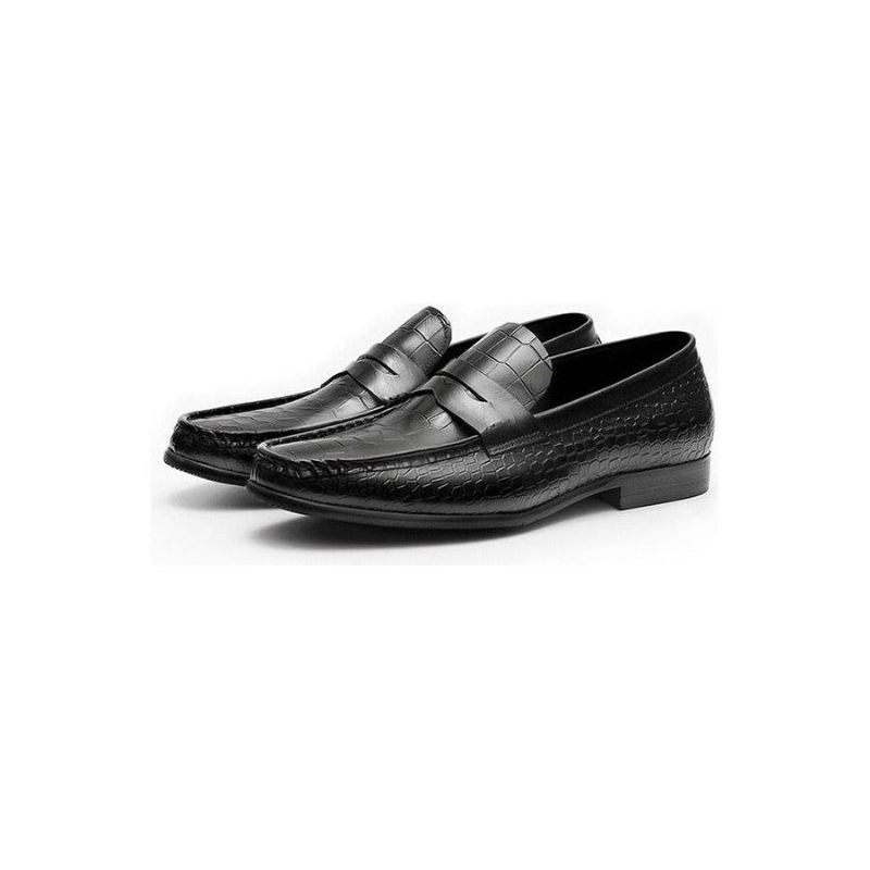 Mocassins Masculinos Luxuosos Croctex Slip On Brogues - Preto