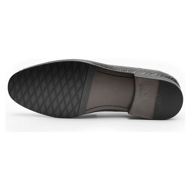 Mocassins Masculinos Luxuosos Croctex Slip On Brogues - Preto