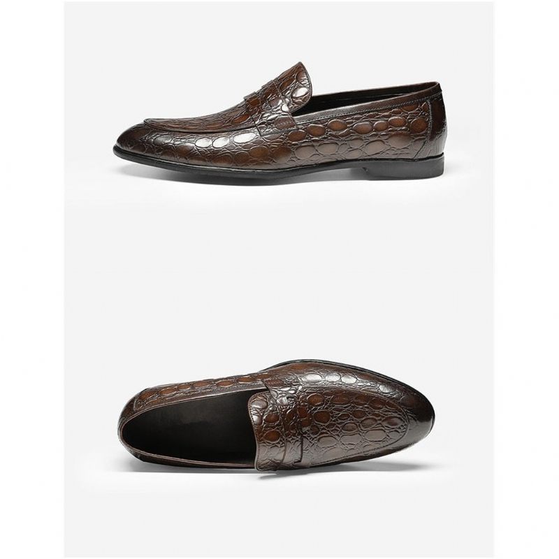 Mocassins Masculinos Luxuosos Croctex Verão Slip-on - Café