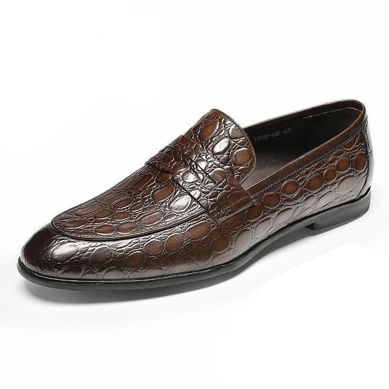 Mocassins Masculinos Luxuosos Croctex Verão Slip-on - Café