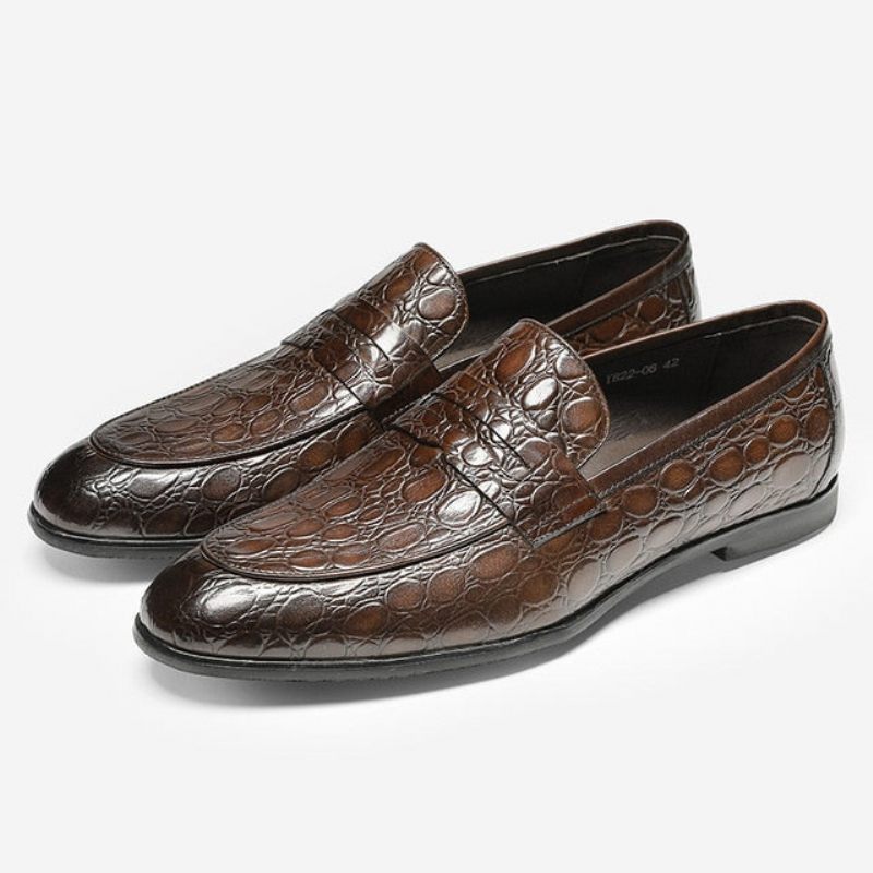 Mocassins Masculinos Luxuosos Croctex Verão Slip-on - Café