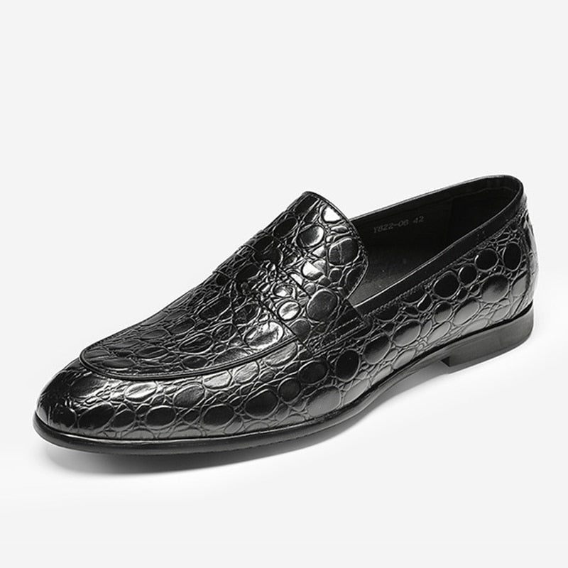 Mocassins Masculinos Luxuosos Croctex Verão Slip-on - Preto