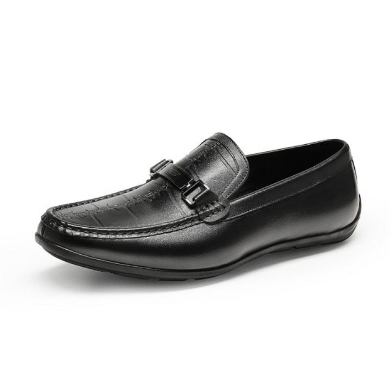 Mocassins Masculinos Luxuosos E Exóticos À Prova D'água - Preto