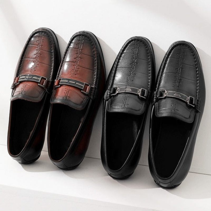 Mocassins Masculinos Luxuosos E Exóticos À Prova D'água - Preto