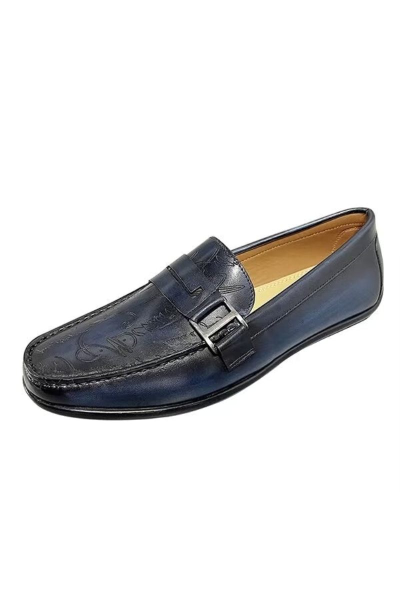 Mocassins Masculinos Luxuosos Em Couro Vaca