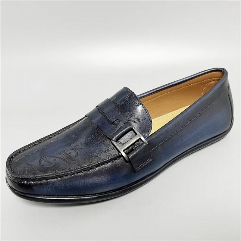 Mocassins Masculinos Luxuosos Em Couro Vaca - Marrom 