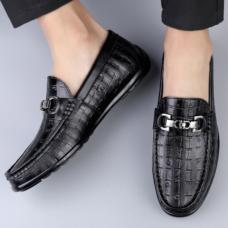 Mocassins Masculinos Modish Croctex Slip-on Driving - Preto 