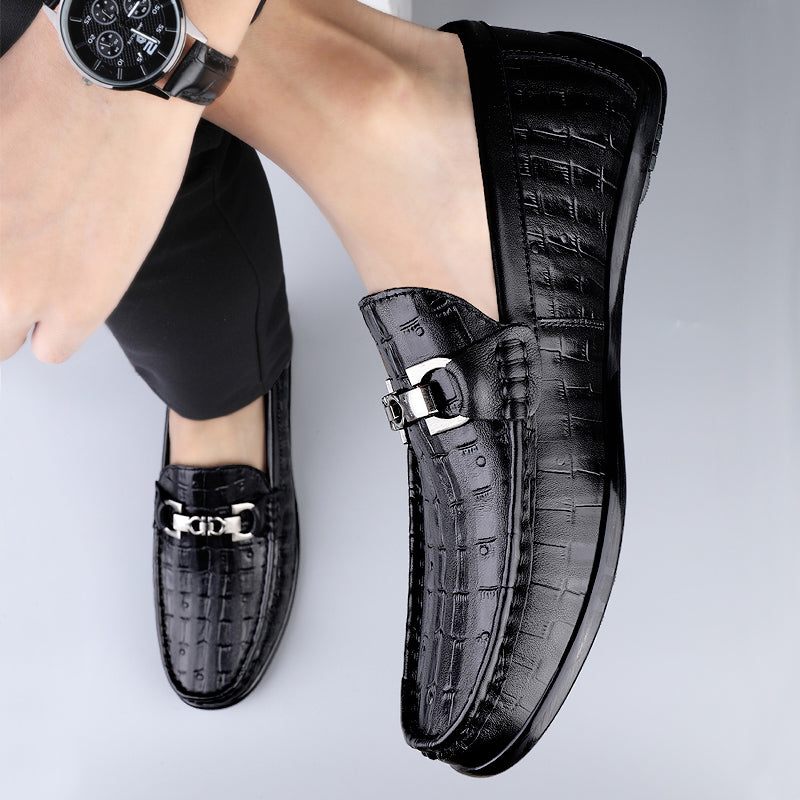 Mocassins Masculinos Modish Croctex Slip-on Driving - Preto 