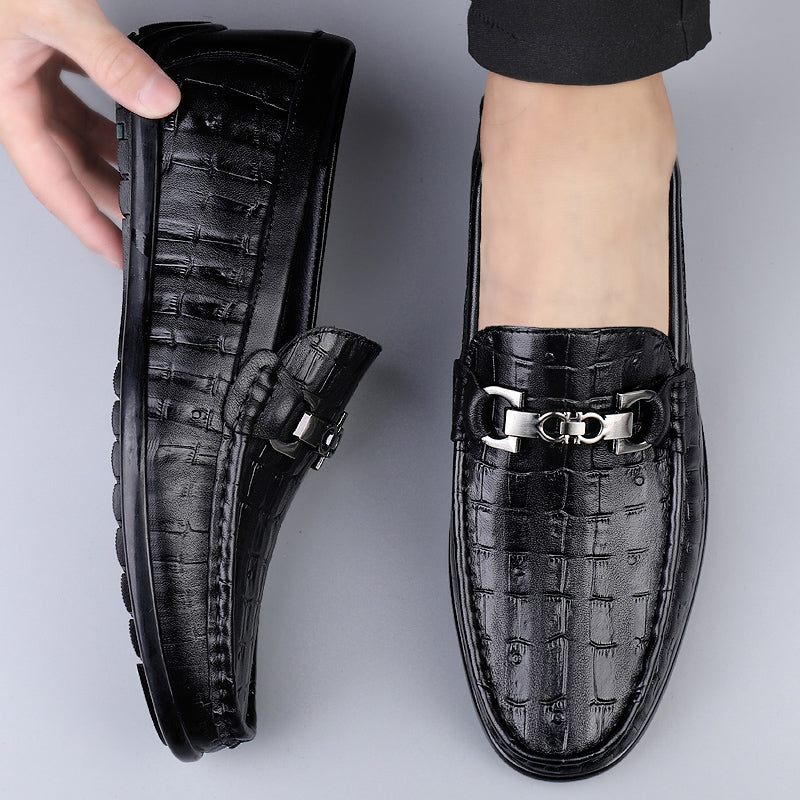 Mocassins Masculinos Modish Croctex Slip-on Driving - Preto 