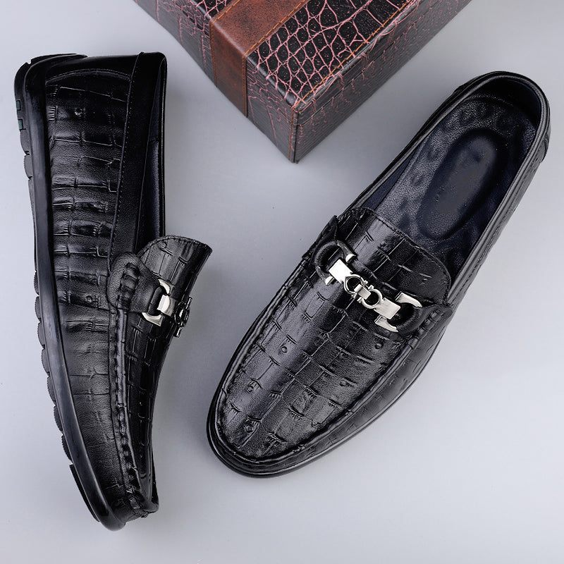 Mocassins Masculinos Modish Croctex Slip-on Driving - Preto 