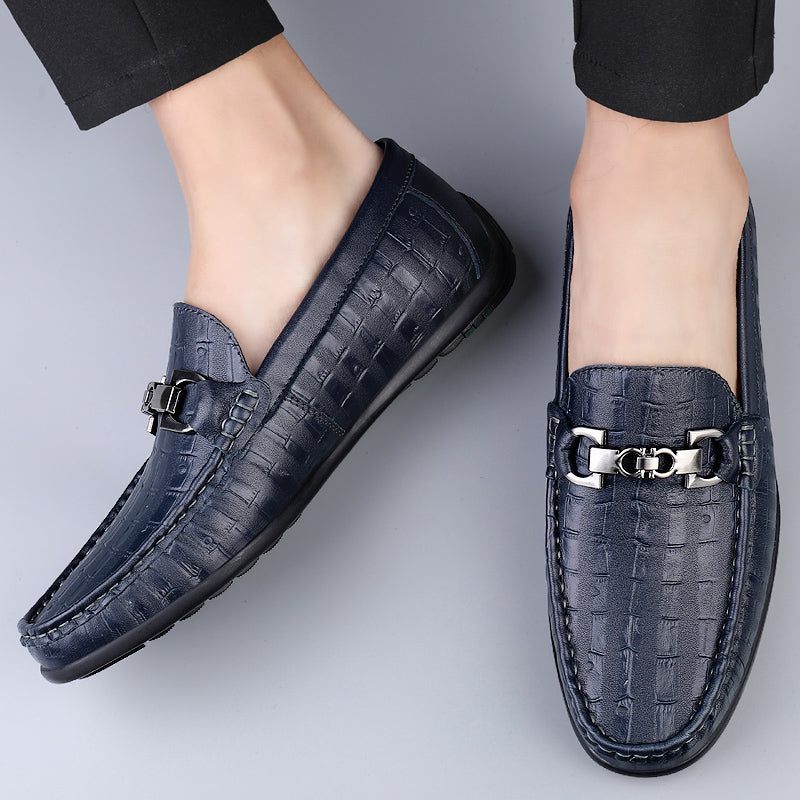 Mocassins Masculinos Modish Croctex Slip-on Driving -  Azul