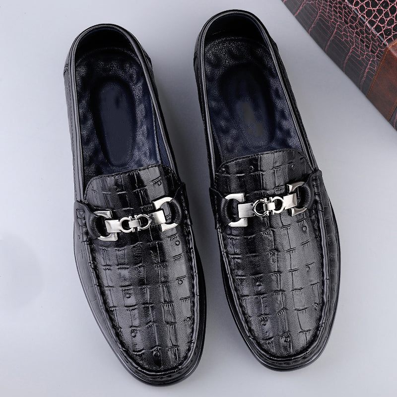 Mocassins Masculinos Modish Croctex Slip-on Driving - Preto 