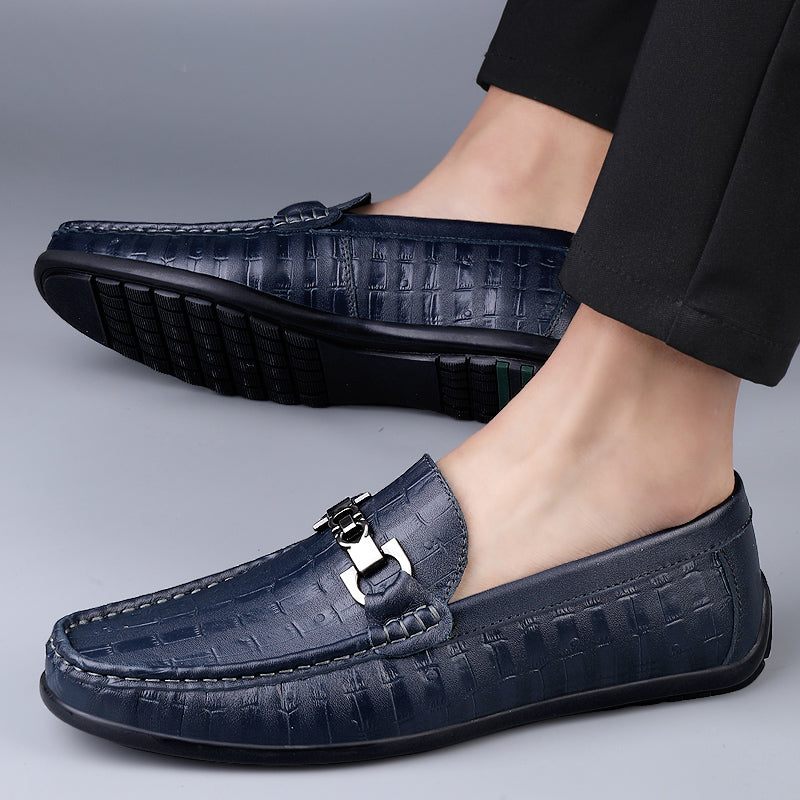 Mocassins Masculinos Modish Croctex Slip-on Driving -  Azul