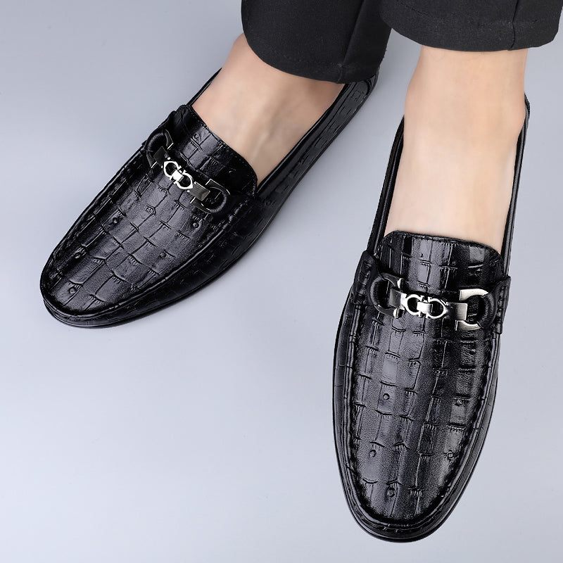 Mocassins Masculinos Modish Croctex Slip-on Driving - Preto 