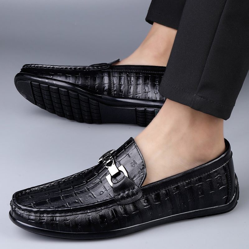 Mocassins Masculinos Modish Croctex Slip-on Driving - Preto 