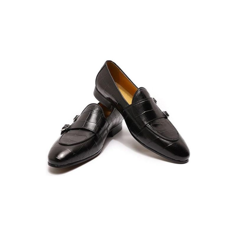 Mocassins Masculinos Monk Strap Slip On - Preto