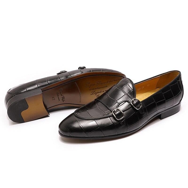 Mocassins Masculinos Monk Strap Slip On - Preto