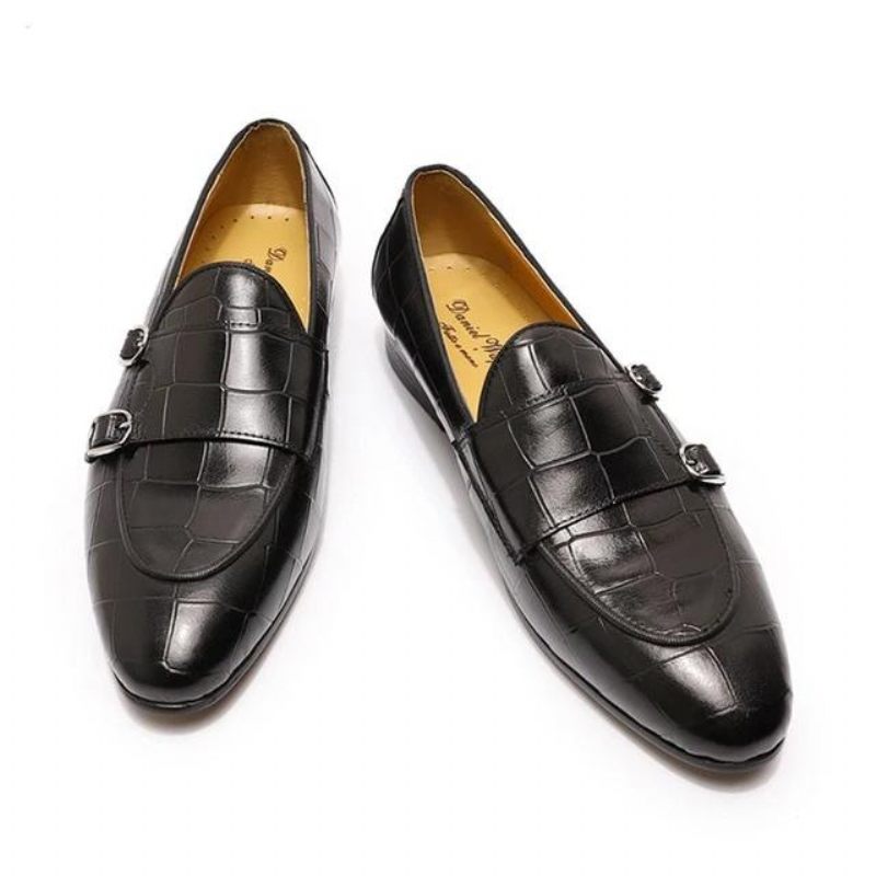 Mocassins Masculinos Monk Strap Slip On - Preto