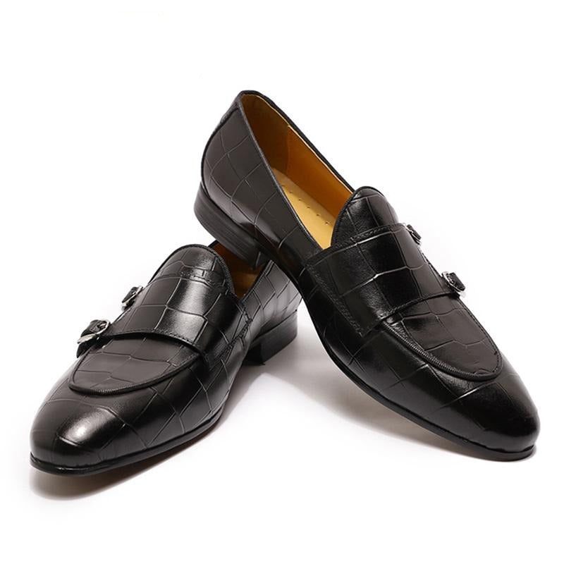 Mocassins Masculinos Monk Strap Slip On - Preto