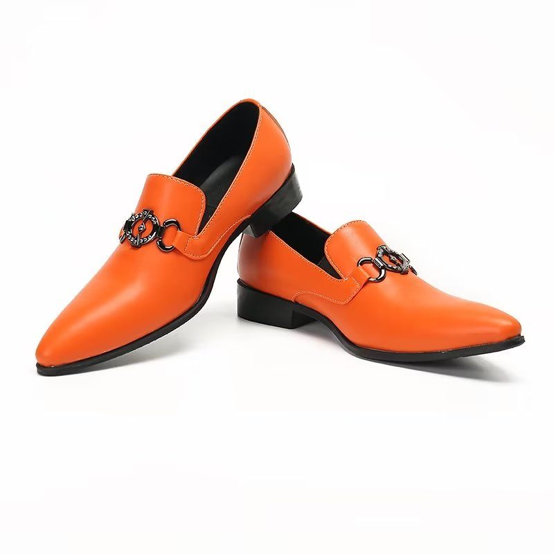 Mocassins Masculinos Ousados E Elegantes - Laranja