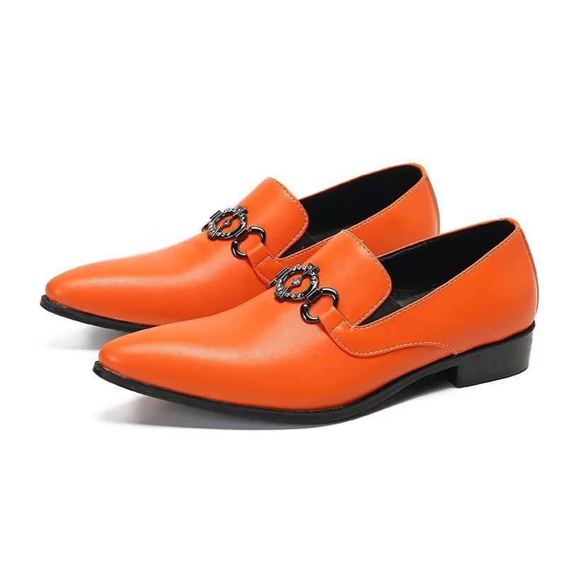 Mocassins Masculinos Ousados E Elegantes - Laranja