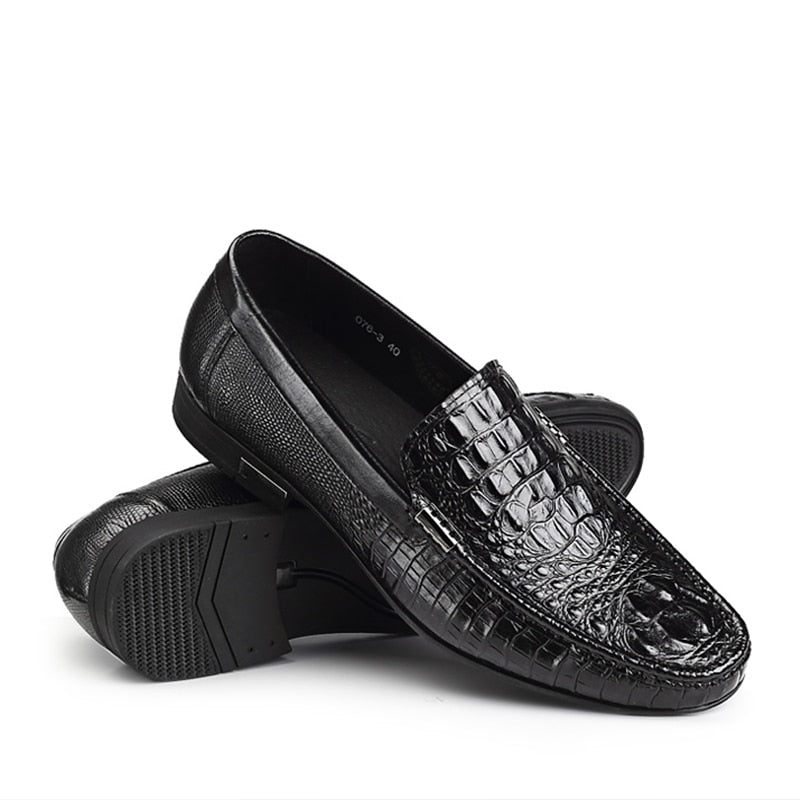 Mocassins Masculinos À Prova D'água Sem Cadarço - Preto