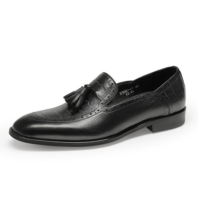 Mocassins Masculinos Retro Chique Exótico Borla Couro Brogue