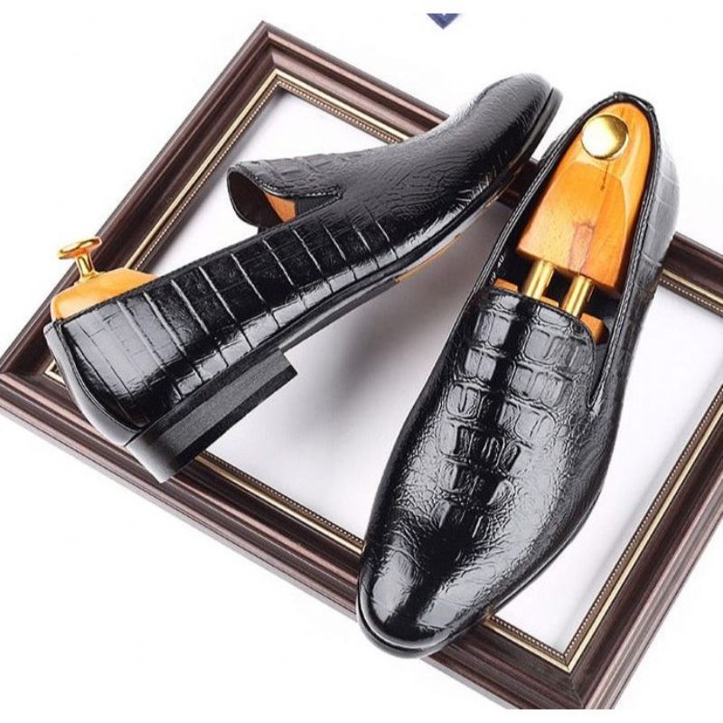 Mocassins Masculinos Slip-on Brogue - Preto