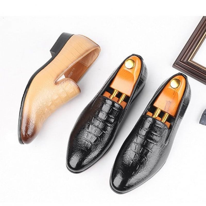 Mocassins Masculinos Slip-on Brogue - Preto