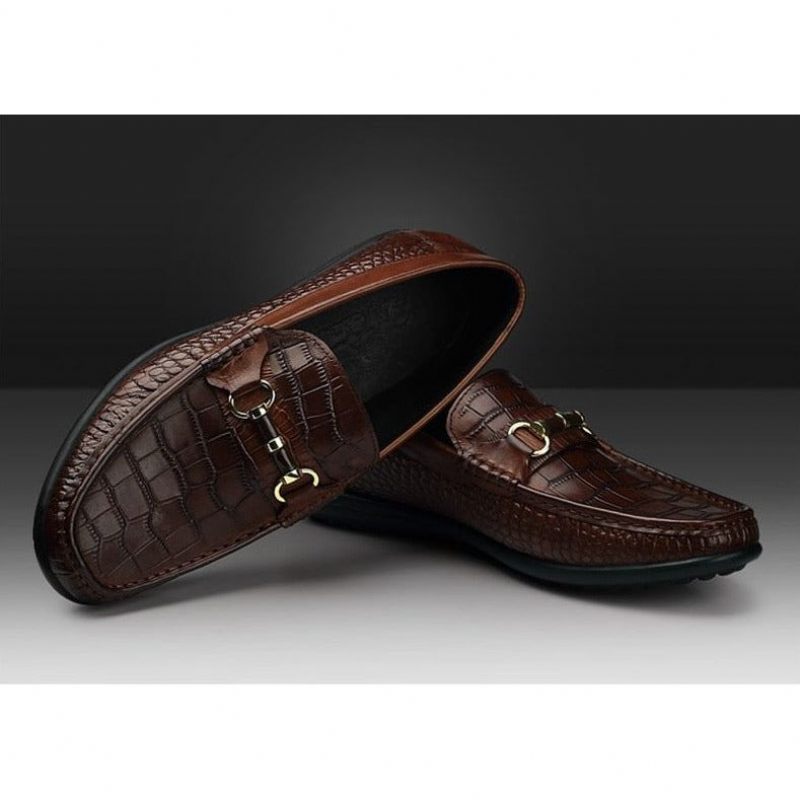 Mocassins Masculinos Slip-on Casuais Respiráveis - Café